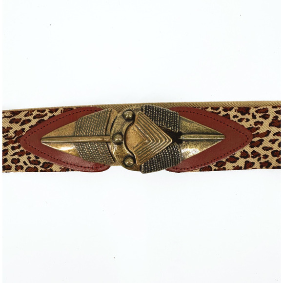 Omega Leopard Print Belt with Gold Buckle main image 6